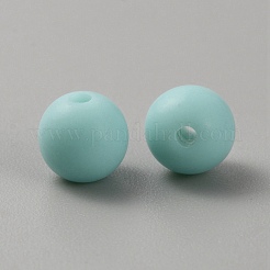アクリルフロストラウンドビーズ  ライトスカイブルー  7.8x7mm  穴：1.6mm&nbsp;FACR-WH0001-06A-16