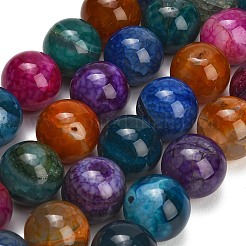 天然石ドラゴンアゲート瑪瑙ビーズ連売り  染め＆加熱  スムーズなラウンド  ミックスカラー  19~21mm  穴：1.4~1.6mm  約20個/連  15.43''（39.2センチメートル）&nbsp;GG-L001-L01-02