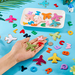 76Pcs 2 Sets 2 Styles Polyester Clothing Patches&nbsp;PATC-TA0001-42