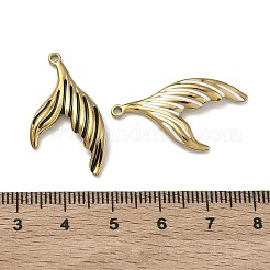 304ステンレススチールエナメルペンダント  フィッシュテールチャーム  ゴールドカラー  ミックスカラー  28.5x16x3.5mm  穴：1.4mm&nbsp;STAS-F346-03G