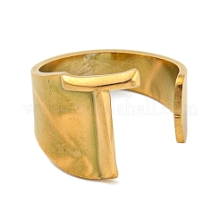 PVD Vacuum Plating 201 Stainless Steel Cuff Rings&nbsp;RJEW-Z032-01G-T