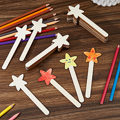 60Pcs Unfinished Wood Star Stick&nbsp;DIY-FH0011-02
