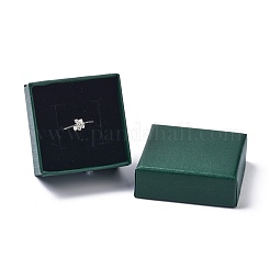 紙のアクセサリー箱  黒いスポンジを使って  イヤリングとリング用  正方形  グリーン  5.1x5.1x3.15cm&nbsp;CON-C007-03A-01