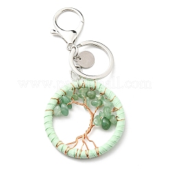 Natural Green Aventurine Keychains&nbsp;TREE-PW0001-04D