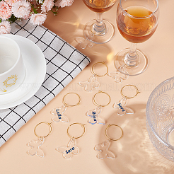 Transparent Acrylic Butterfly Wine Glass Charms&nbsp;AJEW-AB00114