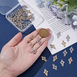 50Pcs 2 Colors Alloy Crystal Rhinestone Connector Charms&nbsp;FIND-SC0022-14