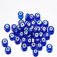 Handmade Evil Eye Lampwork Beads Strands&nbsp;LAMP-NB0001-60B-01