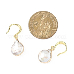 Electroplated Natural Keshi Pearl Dangle Earrings&nbsp;EJEW-JE06709