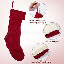 4Pcs 2 Colors Knitted Acrylic Fiber Hanging Stocking Bags&nbsp;AJEW-SP0004-02