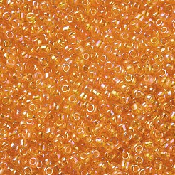 ラウンドガラスシードビーズ  透明色の虹  ラウンド  ゴールド  12/0  2mm  穴：1mm  約30000個/ポンド&nbsp;SEED-A007-2mm-169