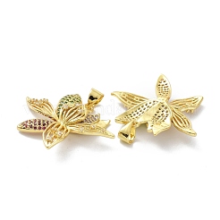 Brass Cubic Zirconia Pendants&nbsp;KK-B047-13G