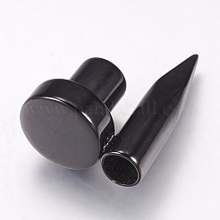 304ステンレススチールリンクコネクター  レザーコードブレスレット作り用  リベット  ガンメタ色  23x18x12mm  穴：5mm&nbsp;STAS-F144-029B