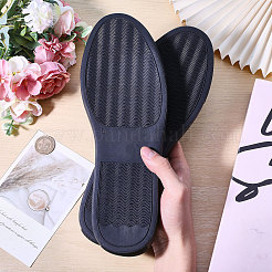 滑り止め合成ゴム靴底ヒールソール  ブーツ用の耐摩耗性の隆起した穀物修理ソールパッド  革靴  ブラック  286x104x26.5mm  内径：280x88.5mm&nbsp;FIND-WH0111-575B