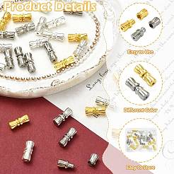 30個 3色コラム真鍮ネジ留め具  ミックスカラー  11x4.5mm  穴：1mm  10個/カラー&nbsp;FIND-CJ0005-71