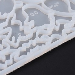 DIY ゴーストデコレーション シリコン像型  流砂型  レジン型  UVレジン用  エポキシ樹脂工芸品作り  ハロウィンモチーフ  ホワイト  181x132x5mm  内径：16~36x21~36mm&nbsp;DIY-D060-07