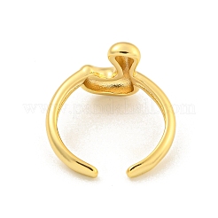 Brass Letter Open Cuff Rings for Women&nbsp;RJEW-G313-01L-G