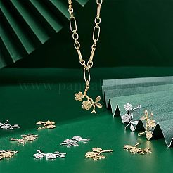 40個2色304ステンレスペンダント  テクスチャの梅の花の枝  ゴールデン·ステンレス鋼色  29x28x1.5mm  穴：1.4mm  20個/カラー&nbsp;STAS-UN0035-32