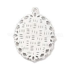 Tibetan Style Oval Alloy Pendant Cabochon Settings&nbsp;TIBEP-Q054-44AS-A