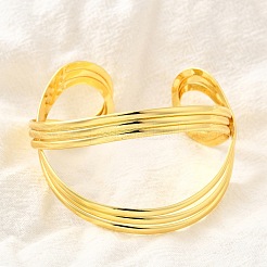 Brass Cuff Bangles for Women&nbsp;BJEW-F498-08G