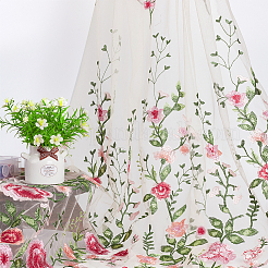 ポリエステル生地  服装アクセサリー  ローズ模様  カラフル  1300~1620x850~920x1.5mm&nbsp;DIY-WH0589-67