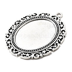 Tibetan Style Alloy Big Pendant Cabochon Settings&nbsp;TIBEP-553-AS-FF