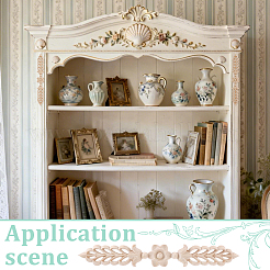Flower European Style Natural Solid Wood Carved Onlay Applique Craft&nbsp;AJEW-WH0077-257