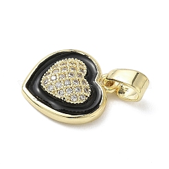Brass Micro Pave Cubic Zirconia Enamel Pendants&nbsp;KK-L248-21G