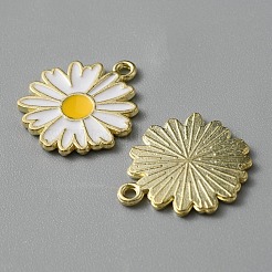 Light Gold Plated Alloy Enamel Pendants&nbsp;ENAM-WH0001-36LG-01