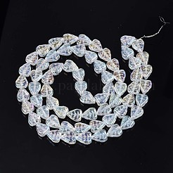 電気メッキガラスビーズセット  ABカラー  葉  クリアAB  10x8x4mm  穴：0.9mm  約65個/連  24.80インチ（63cm）&nbsp;EGLA-S188-16-B04
