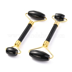 Natural Obsidian Brass Face Massager&nbsp;MRMJ-G009-53G