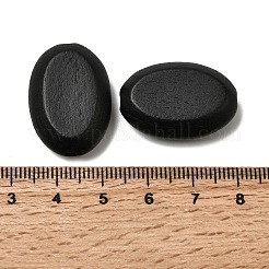 天然シマウッドビーズ  染め  オーバル  ブラック  26.5x18x8mm  穴：2.5mm&nbsp;WOOD-A026-17A