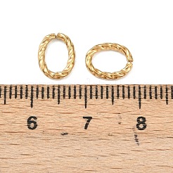 304ステンレススチールリンクリング  クイックリンクコネクター  ツイストオーバル  ゴールドカラー  9x7x1.5mm  内径：7x4mm&nbsp;STAS-C154-04B-G