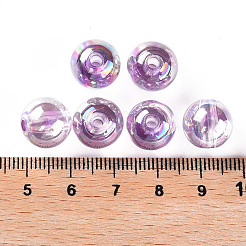 透明なアクリルビーズ  ABカラーメッキ  ラウンド  ライラック  12x11mm  穴：2.5mm&nbsp;X-MACR-S370-B12mm-746