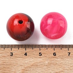 ツートンの不透明アクリルビーズ  ラウンド  ミックスカラー  19.5mm  穴：3mm  約111個/500g&nbsp;MACR-L016-06