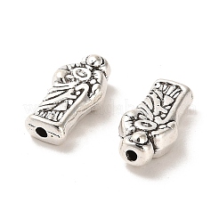 チベット風合金ビーズ  カドミウムフリー＆鉛フリー  人間  アンティークシルバー  13x6.5x4mm  穴：1.2mm  約1149個/1000g&nbsp;FIND-C043-051AS