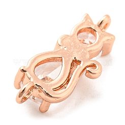 Brass Micro Pave Cubic Zirconia Kitten Links Connectors&nbsp;ZIRC-G157-50