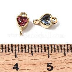 12 Colors 304 Stainless Steel Pave Cubic Zirconia Geometric Connector Charms&nbsp;SA-CBAFEA1-01C-G