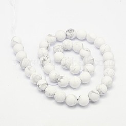 Round Natural Howlite Bead Strands&nbsp;G-L448-10-10mm
