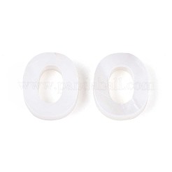 天然淡水貝殻文字チャーム  ジュエリー作りのために  乳白色  アルファベットのO  10x8x2.5mm  穴：0.8mm&nbsp;BSHE-ZX007-02O