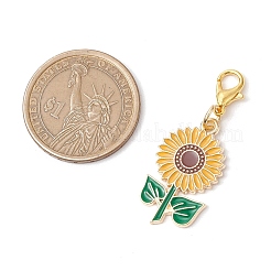 合金エナメル蜂花蝶ペンダント装飾4個  バッグ飾り用の合金製ロブスター クロー クラスプ チャーム  ミックスカラー  30~41mm&nbsp;HJEW-JM02886