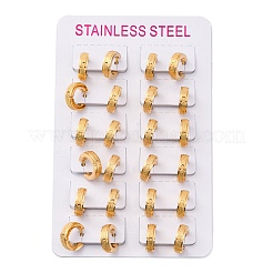 Sand Flash 304 Stainless Steel Hoop Earrings for Women&nbsp;EJEW-M001-23G