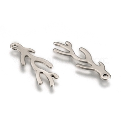 変色しにくい304ステンレススチール製ペンダント  ステンレス鋼色  29x10x0.8mm  穴：1.5mm&nbsp;X-STAS-O082-12