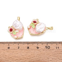 Brass Enamel Pendants&nbsp;KK-SZC0009-09G-02