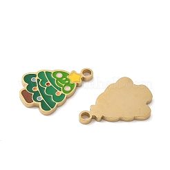 Christmas 304 Stainless Steel Enamel Pendants&nbsp;STAS-Z093-08W-G