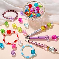 透明アクリルビーズ230g  ラウンド  多面カット  ミックスカラー  20mm&nbsp;OACR-SZ0001-79