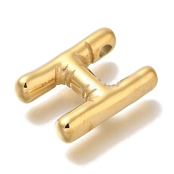 PVD真空メッキ304ステンレスペンダント  18KGP本金メッキ  レターチャーム  文字h  19x14x4.5mm  穴：2mm&nbsp;STAS-S148-29G-H