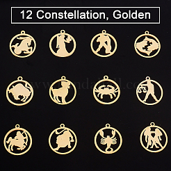 12Pcs 12 Style 201 Stainless Steel Pendants&nbsp;STAS-UN0031-29