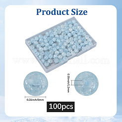 2Strands Crackle Glass Beads Strands&nbsp;GLAA-LT0001-01B