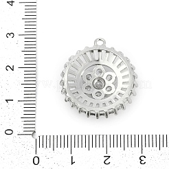 Brass Micro Pave Cubic Zirconia with Glass Pendants&nbsp;KK-Q026-15P