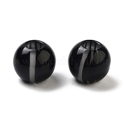 レジンヨーロピアンビーズ  大穴丸いビーズ  ブラック  13x12mm  穴：4.8mm&nbsp;RESI-Z030-05C